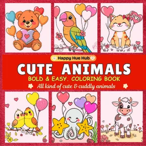 Cute Animals Coloring Book Cover